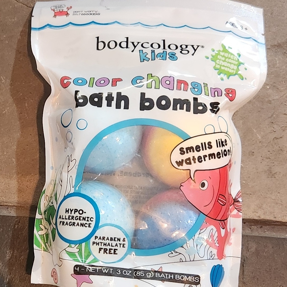 Bodycology Kids Color Changing Bath Bombs - Blue, Yellow, Pink